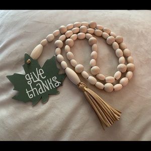 Handmade wood bead garland